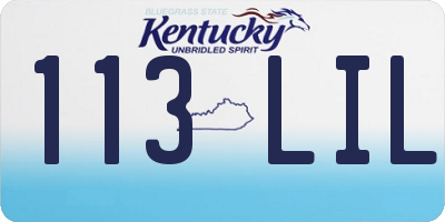 KY license plate 113LIL