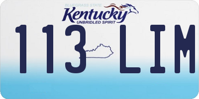 KY license plate 113LIM