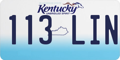 KY license plate 113LIN