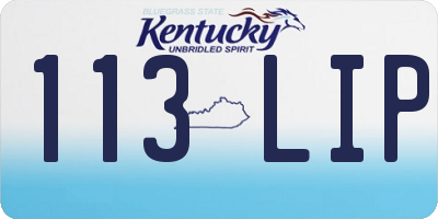 KY license plate 113LIP
