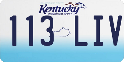 KY license plate 113LIV