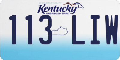 KY license plate 113LIW