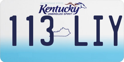 KY license plate 113LIY