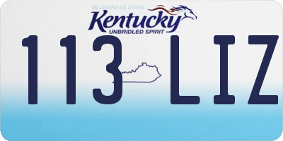 KY license plate 113LIZ