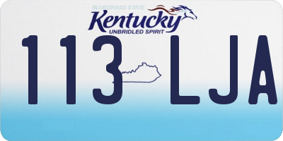 KY license plate 113LJA