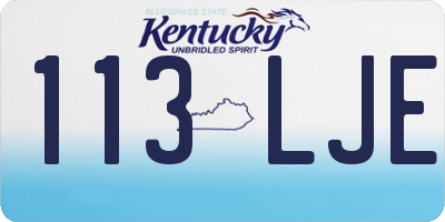 KY license plate 113LJE