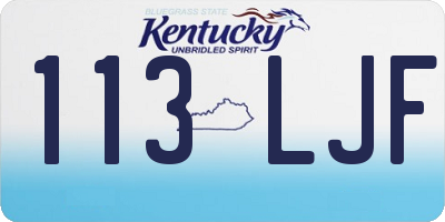 KY license plate 113LJF