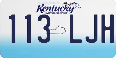 KY license plate 113LJH