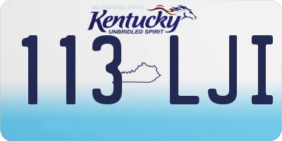 KY license plate 113LJI