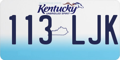 KY license plate 113LJK
