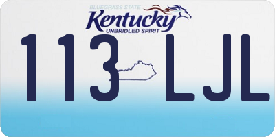 KY license plate 113LJL