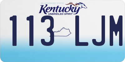 KY license plate 113LJM