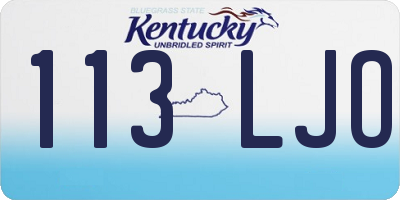 KY license plate 113LJO