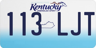 KY license plate 113LJT