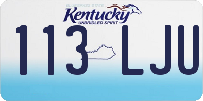 KY license plate 113LJU