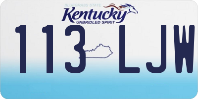 KY license plate 113LJW
