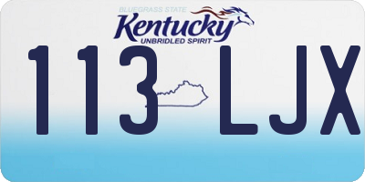 KY license plate 113LJX