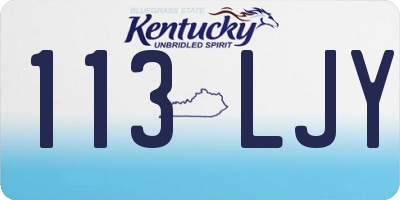 KY license plate 113LJY