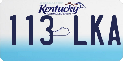 KY license plate 113LKA