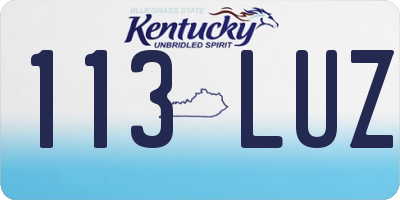 KY license plate 113LUZ