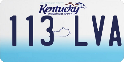 KY license plate 113LVA