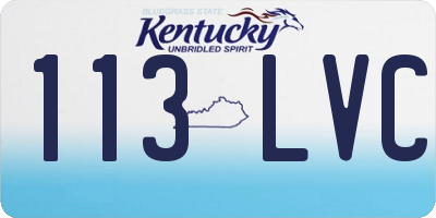 KY license plate 113LVC