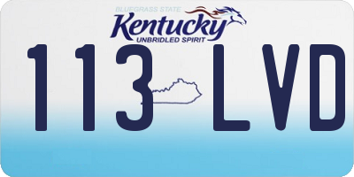 KY license plate 113LVD