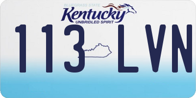 KY license plate 113LVN