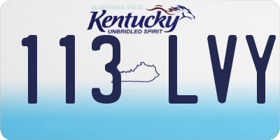 KY license plate 113LVY