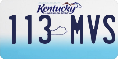 KY license plate 113MVS