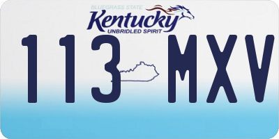 KY license plate 113MXV