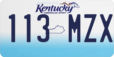 KY license plate 113MZX