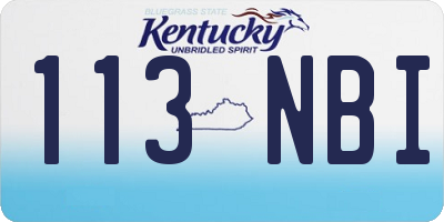 KY license plate 113NBI