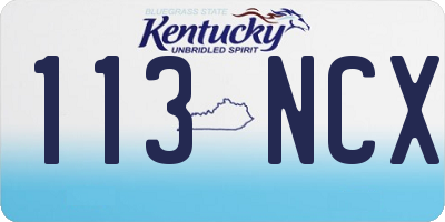 KY license plate 113NCX