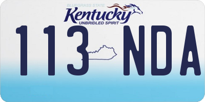 KY license plate 113NDA