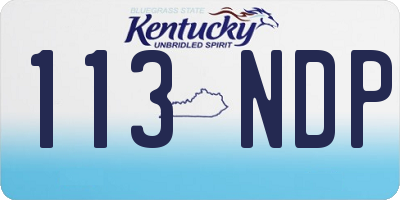 KY license plate 113NDP