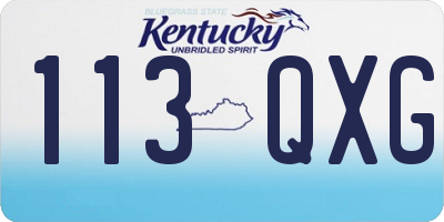 KY license plate 113QXG
