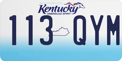 KY license plate 113QYM