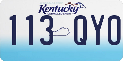 KY license plate 113QYO