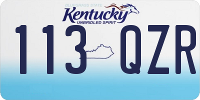 KY license plate 113QZR