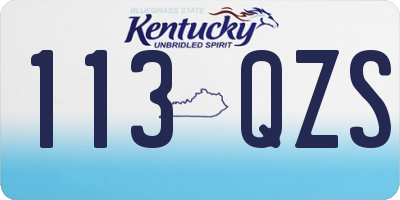 KY license plate 113QZS