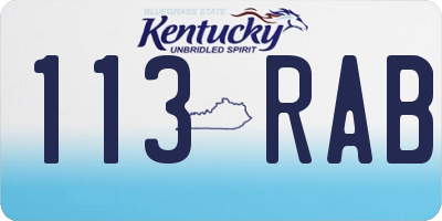 KY license plate 113RAB