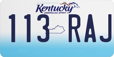 KY license plate 113RAJ