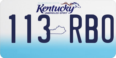 KY license plate 113RBO