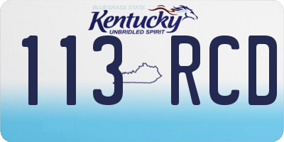 KY license plate 113RCD