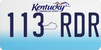 KY license plate 113RDR