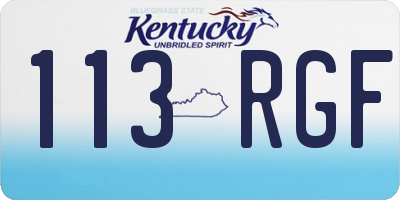 KY license plate 113RGF