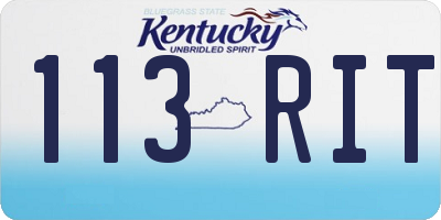 KY license plate 113RIT