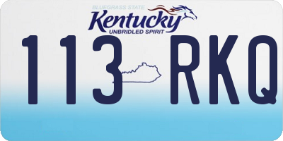 KY license plate 113RKQ