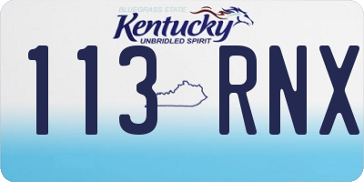 KY license plate 113RNX